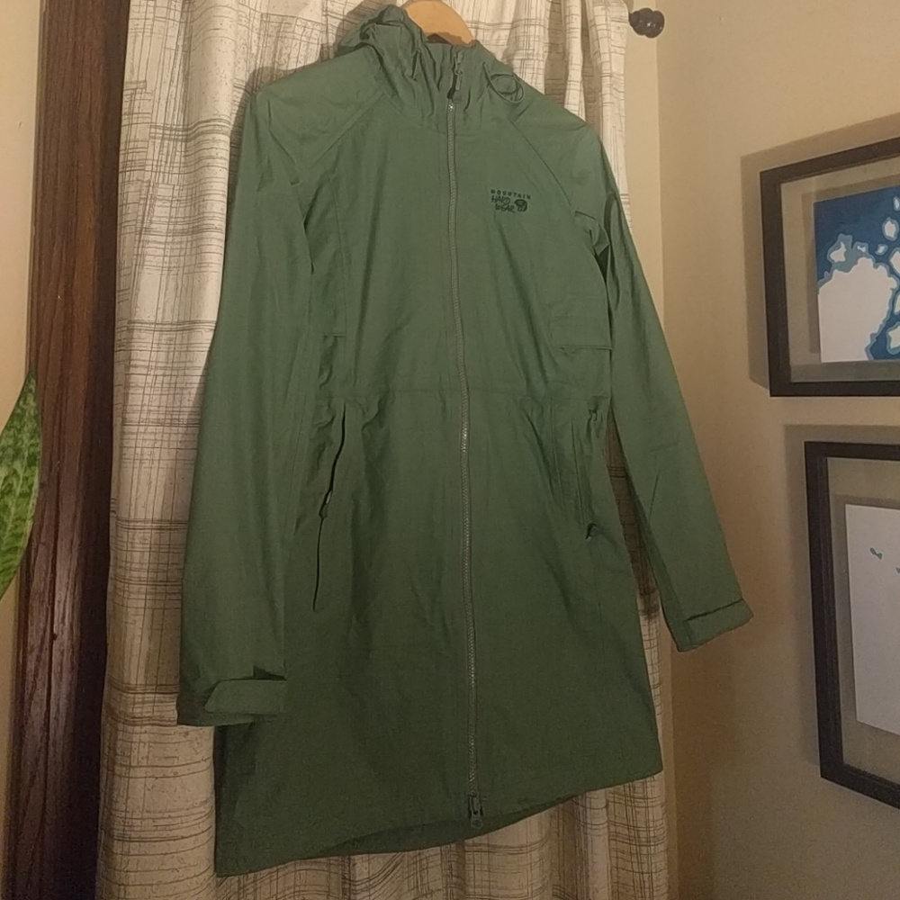 Mountain Hardwear Green Plasmic Rain Trench